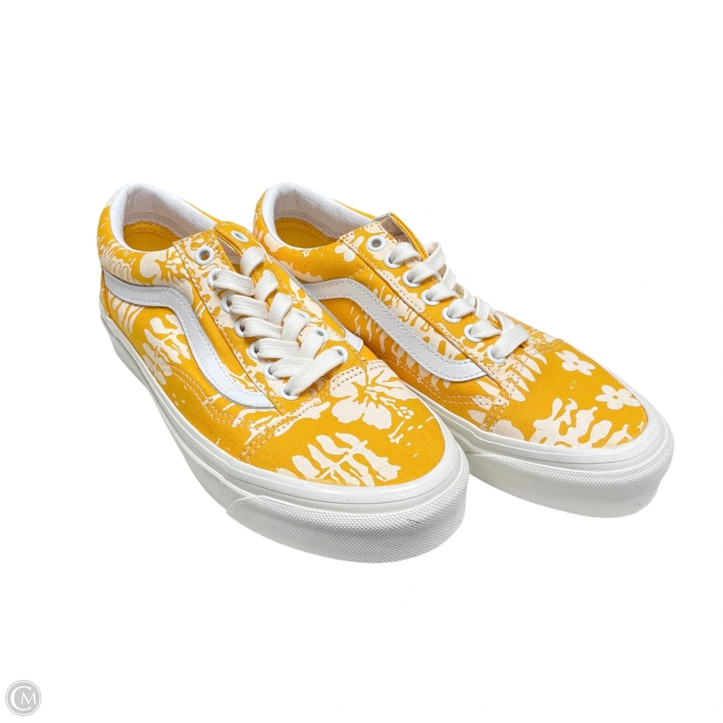 Shoes Sneakers By Vans In White & Yellow, Size: 8