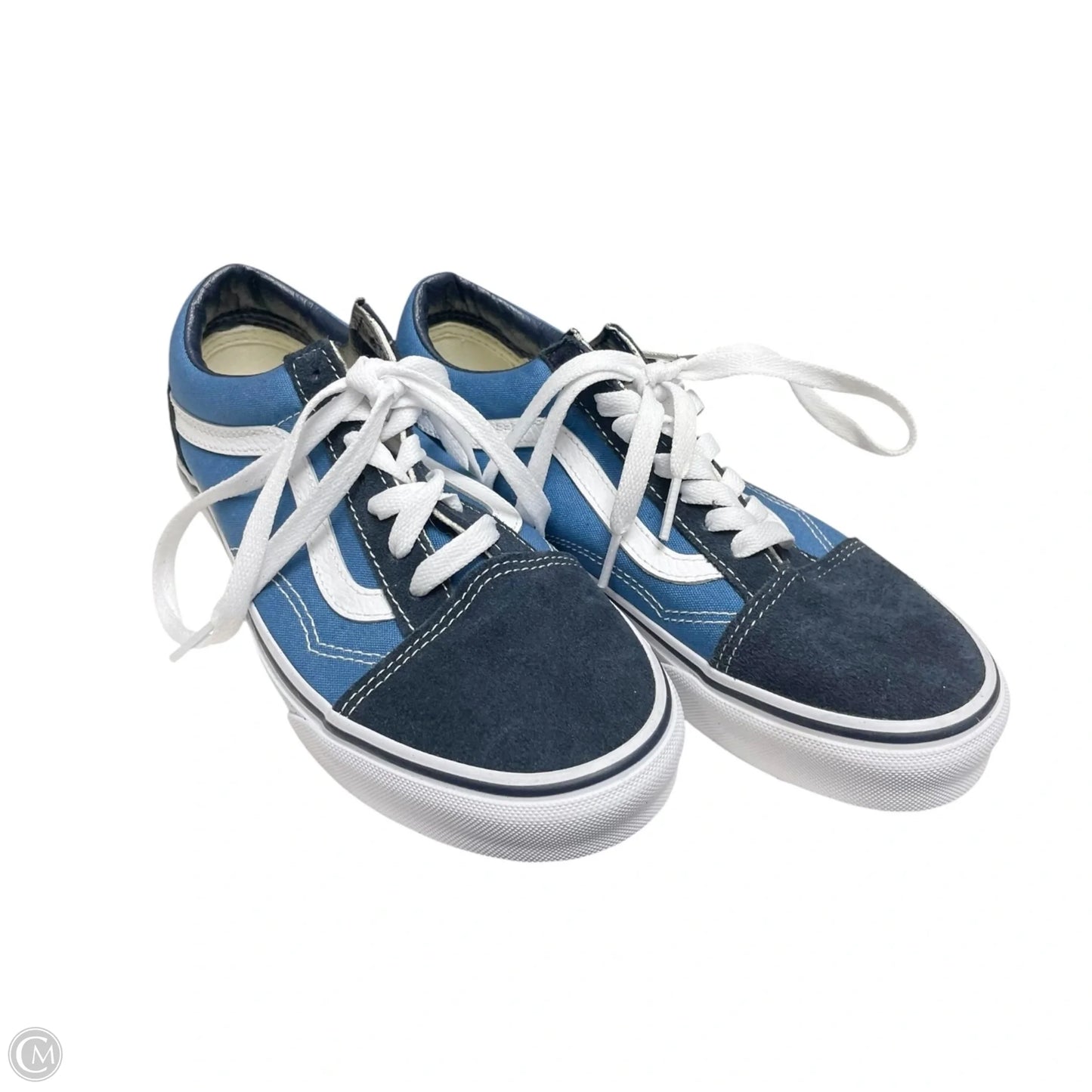 Shoes Sneakers By Vans In Blue & White, Size: 7.5