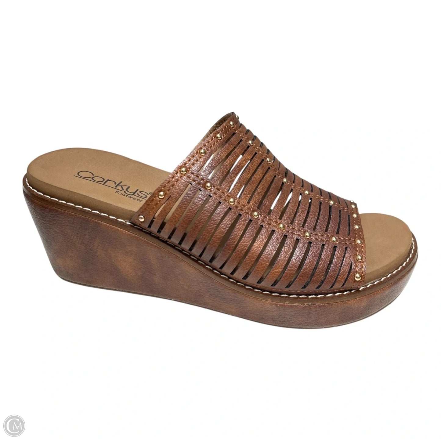 Sandals Heels Wedge By Corkys In Brown, Size: 8