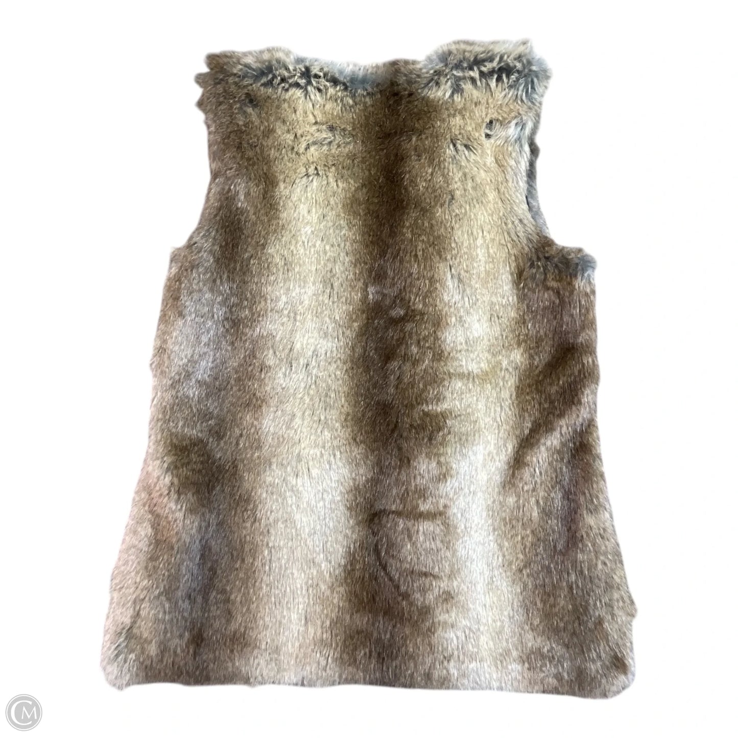 Vest Faux Fur & Sherpa By Zara In Black & Tan, Size: S