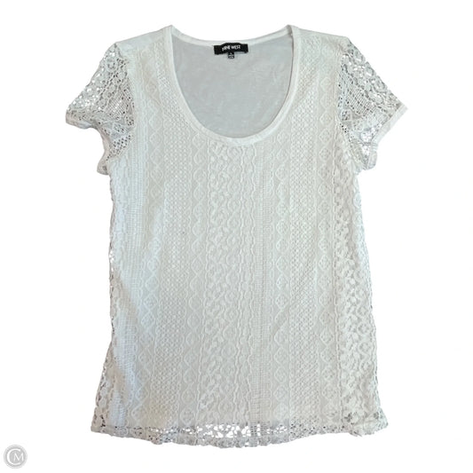 Top Short Sleeve By Nine West In White, Size: L