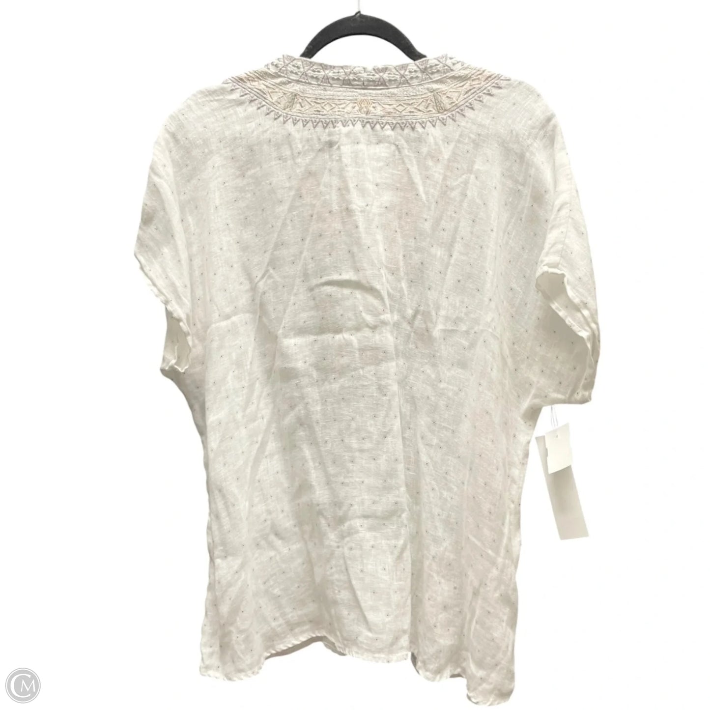 Top Short Sleeve Designer By Johnny Was In White, Size: S