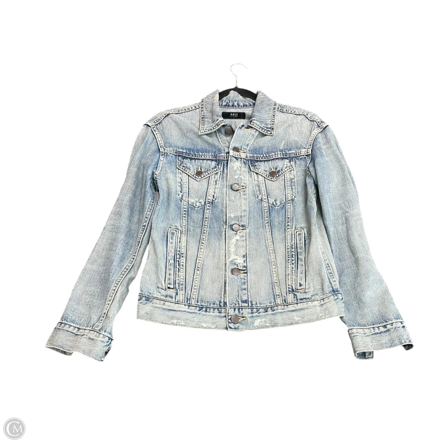 Jacket Denim By Able In Blue, Size: S