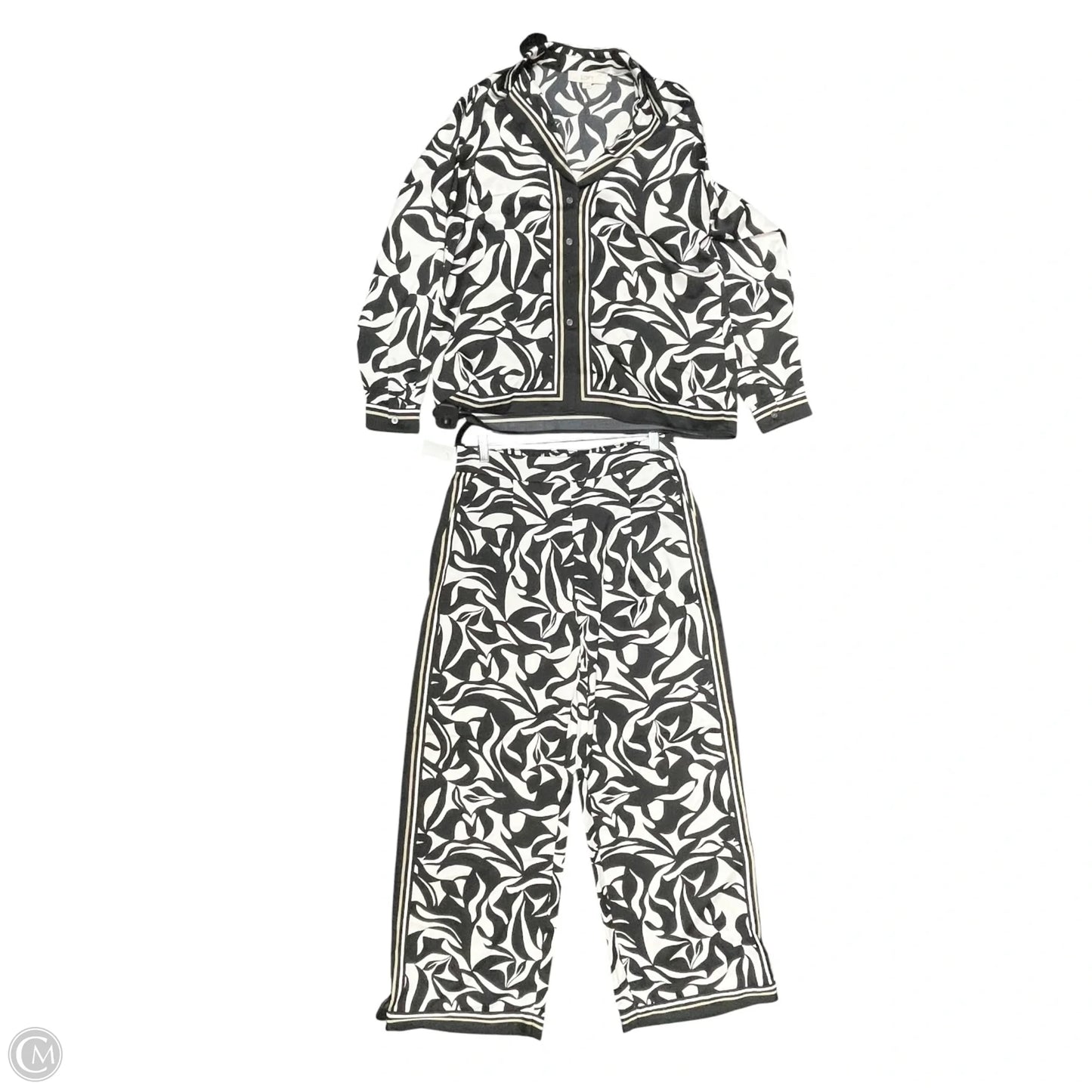 Pants Set 2pc By Loft In Black & White, Size: S