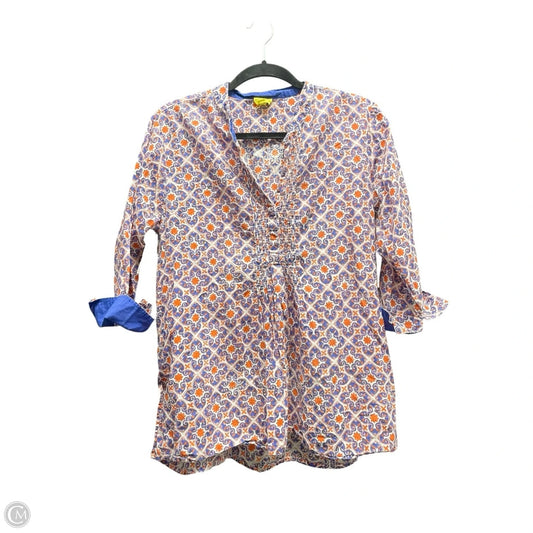 Top Long Sleeve By Roller Rabbit In Blue & Orange, Size: L