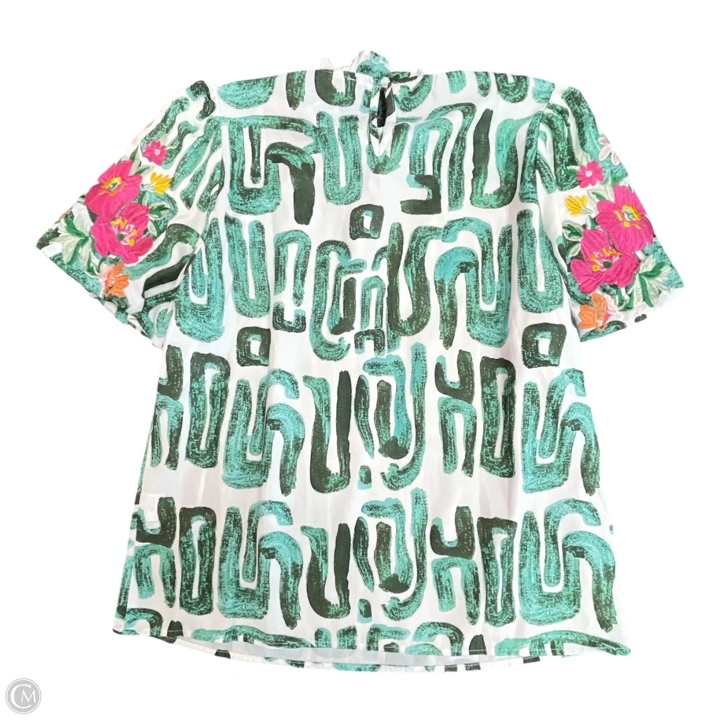 Top Short Sleeve By Clothes Mentor In Green & Pink, Size: M