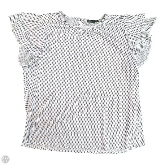 Top Short Sleeve By Adrianna Papell In Black & White, Size: M