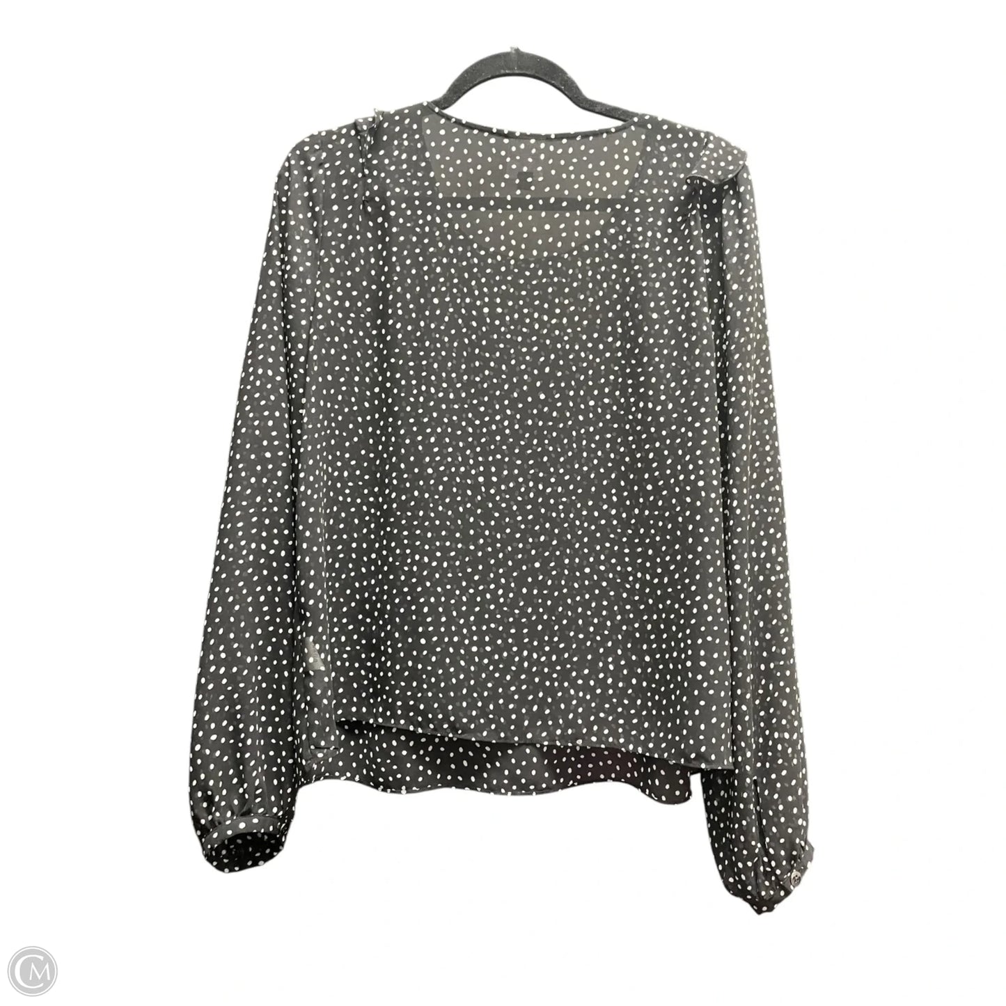 Blouse Long Sleeve By Cabi In Polkadot Pattern, Size: M