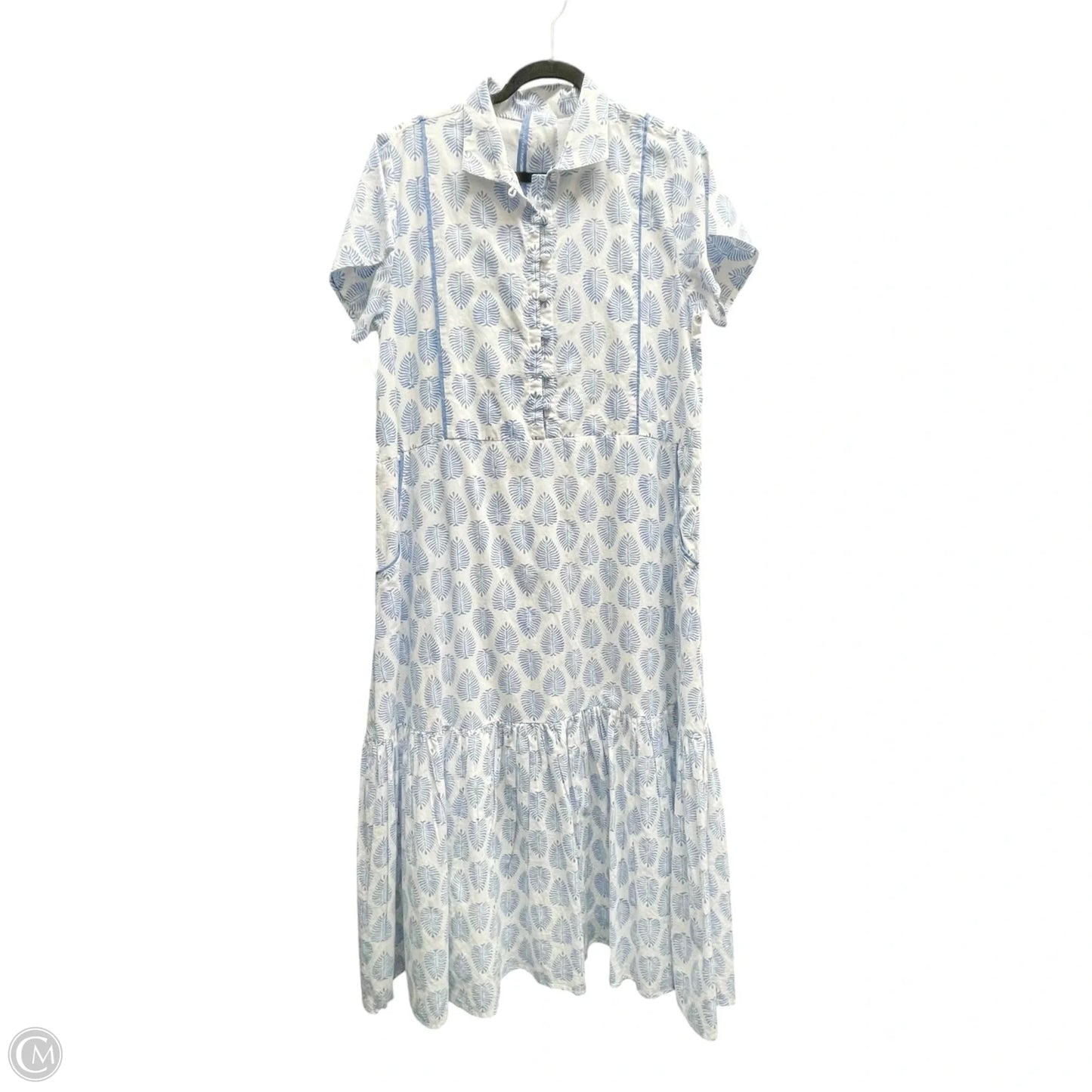 Dress Casual Maxi By VICTORIA DUNN In Blue & White, Size: M