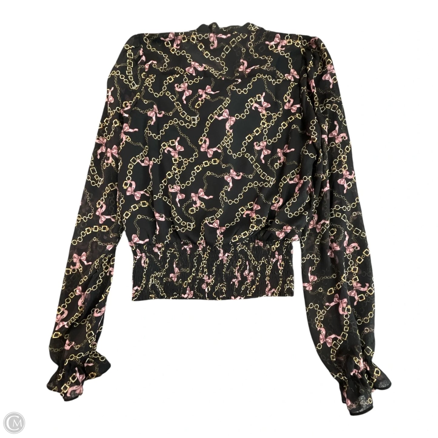 Top Long Sleeve By Tamara H In Black & Pink, Size: Xs