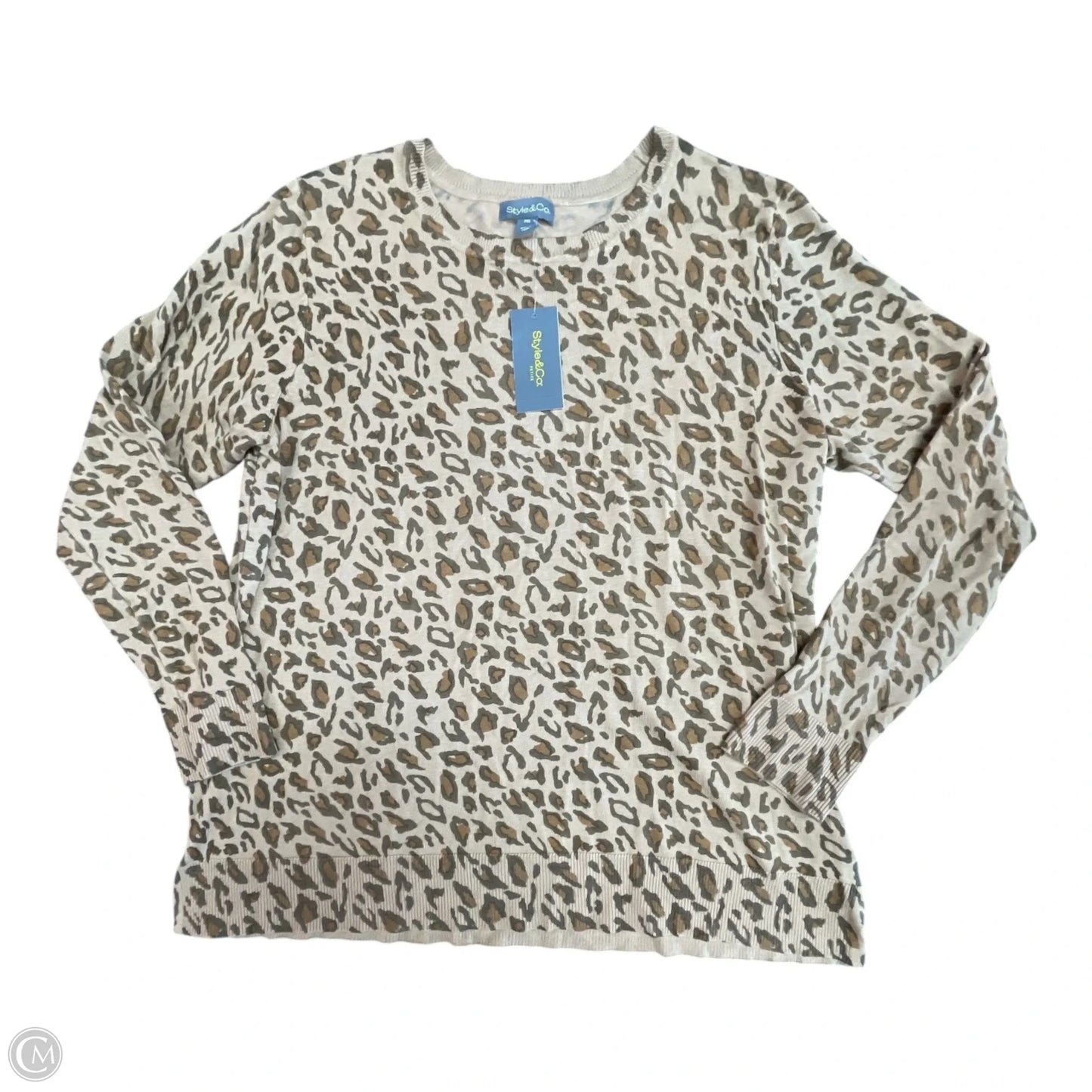 Top Long Sleeve By Style And Company In Animal Print, Size: Xl