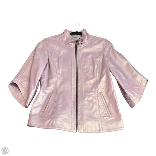 Jacket Leather By MEFI In Purple, Size: M