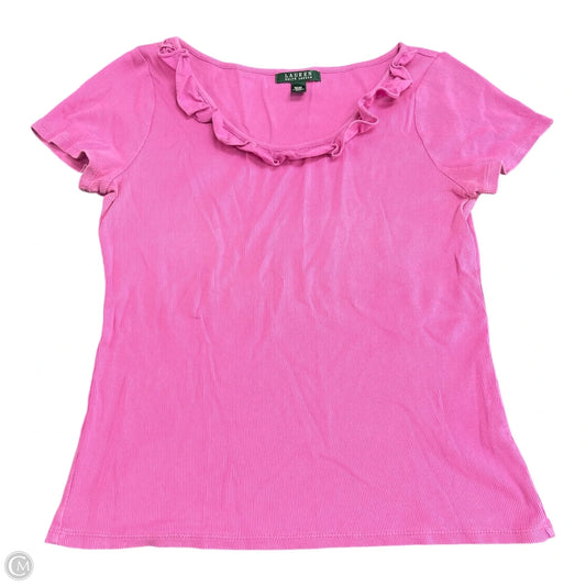 Top Short Sleeve By Lauren By Ralph Lauren In Orange, Size: M