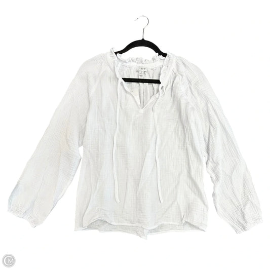 Top Long Sleeve By J. Crew In White, Size: S