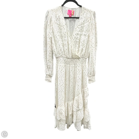 Dress Designer By Lilly Pulitzer In Gold & White, Size: 8