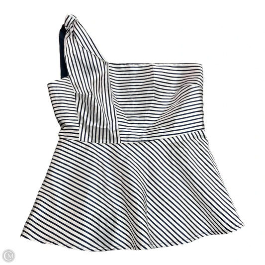 Top Sleeveless By Banana Republic In Blue & White, Size: 0p