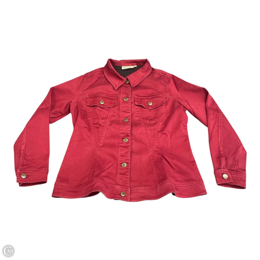 Jacket Denim By Dg2 In Red, Size: S