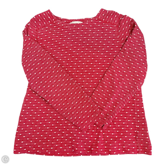 Top Long Sleeve By Coldwater Creek In Red & White, Size: M