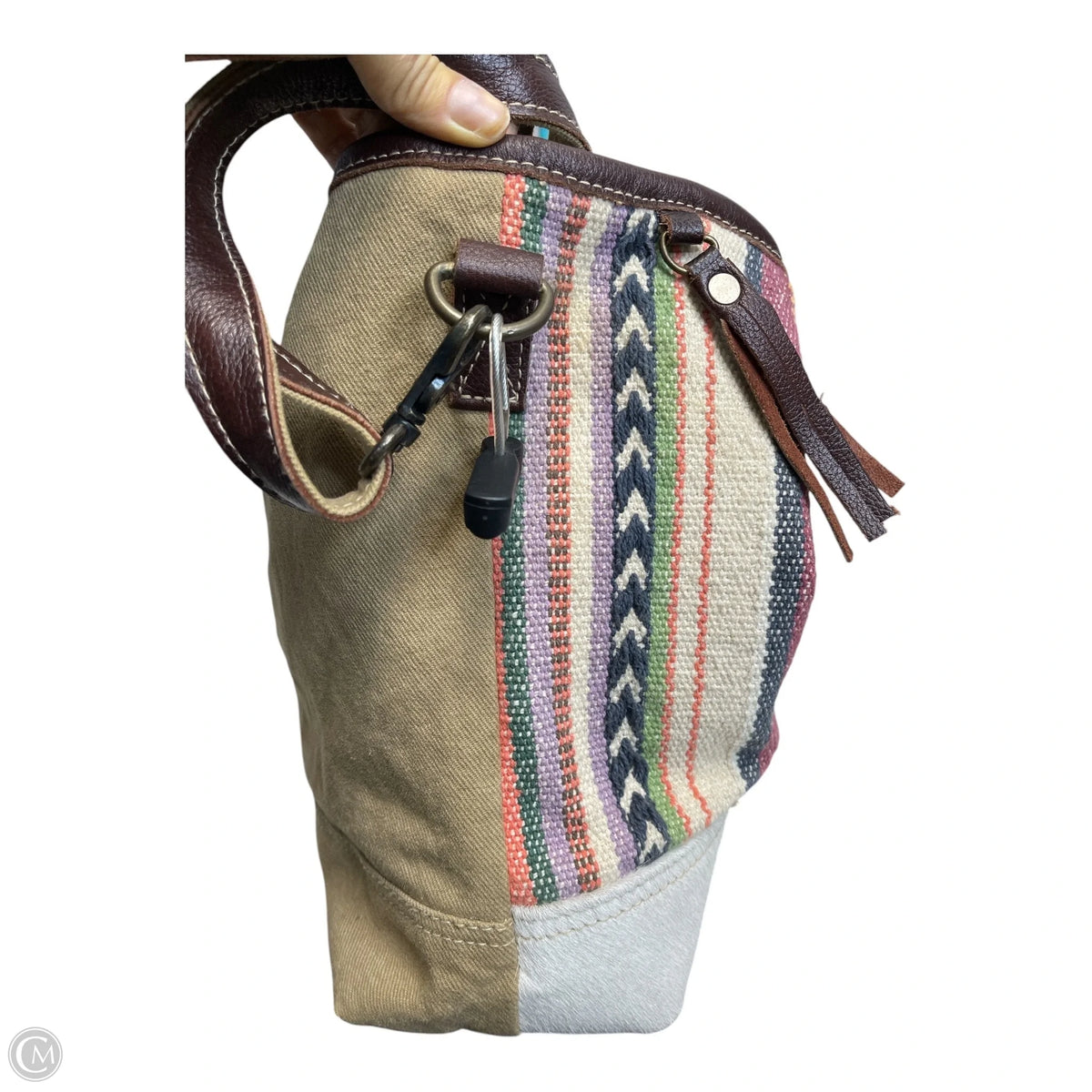 Handbag Leather By Myra, Size: Medium