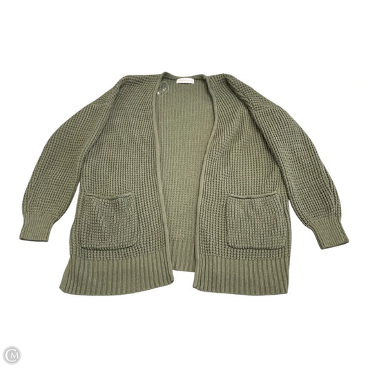 Sweater Cardigan By Zenana In Green, Size: L