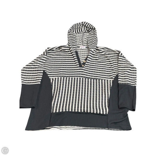 Sweatshirt Hoodie By Moco In Black & White, Size: M