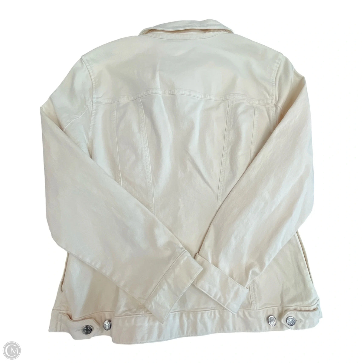 Jacket Denim By Loft In Cream, Size: M