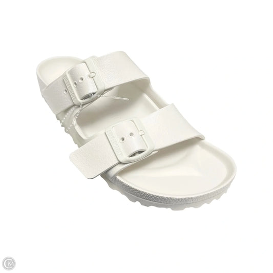 Sandals Flats By Birkenstock In White, Size: 6.5