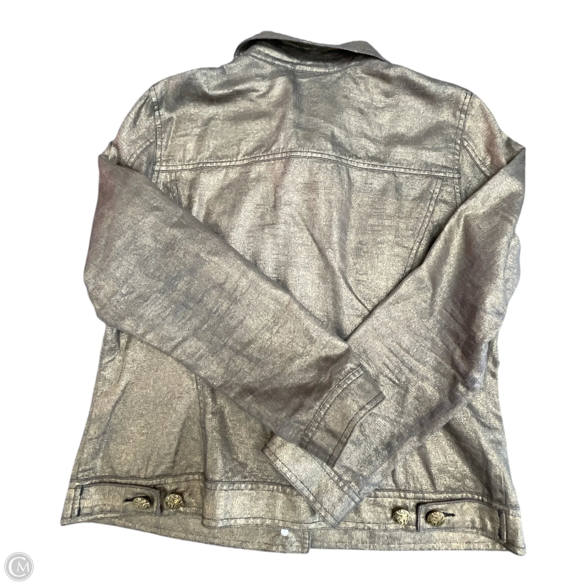 Jacket Denim By Chicos In Gold, Size: M