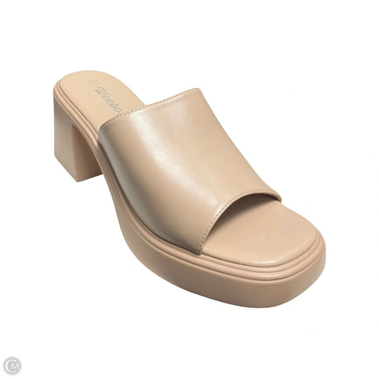 Sandals Heels Block By Clothes Mentor In Tan, Size: 11