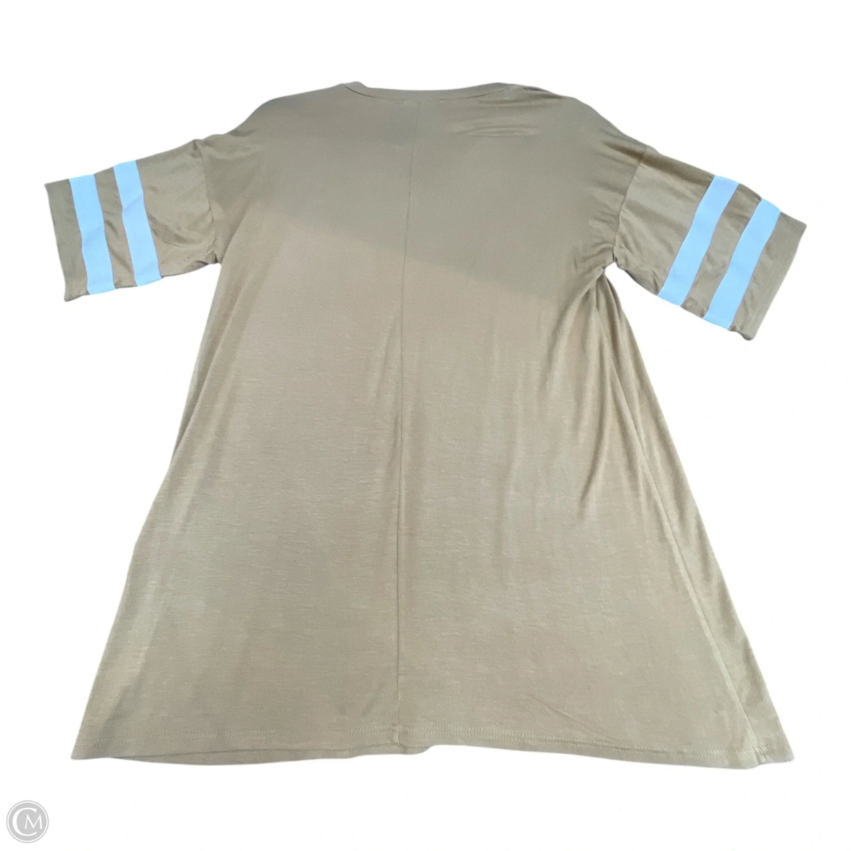 Top Short Sleeve By Roolee In Tan & White, Size: M