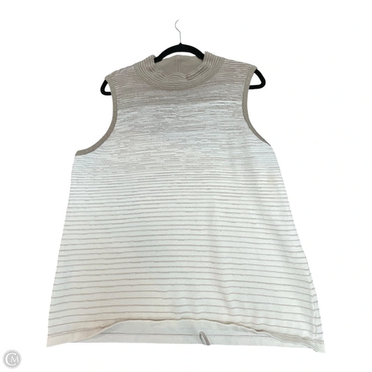 Sweater By Chicos In Brown & White, Size: Xl
