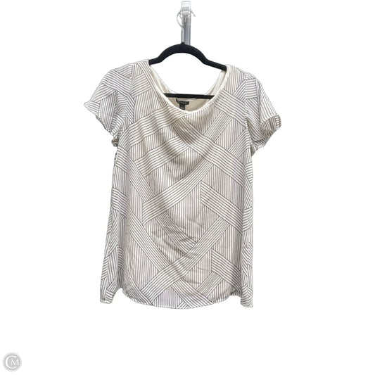 Top Short Sleeve By Ann Taylor In Black & Cream, Size: S