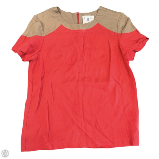 Top Short Sleeve By Cma In Brown & Red, Size: 4