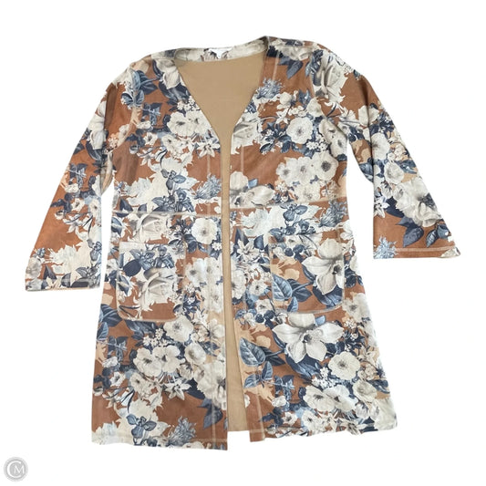 Cardigan By Solitaire In Floral Print, Size: L