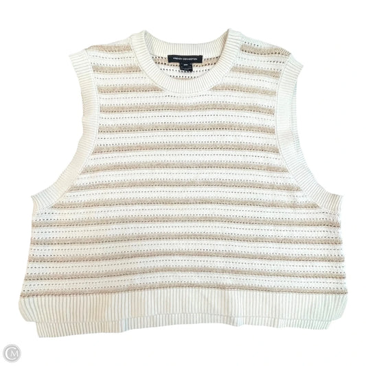 Vest Sweater By French Connection In Tan & White, Size: Xxl