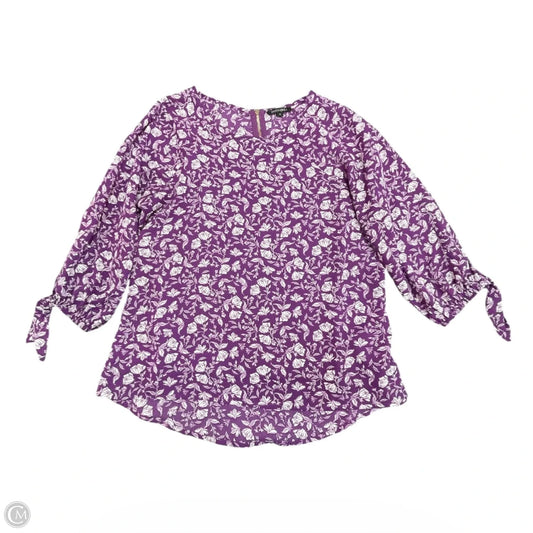 Top Long Sleeve By Papermoon In Purple, Size: S