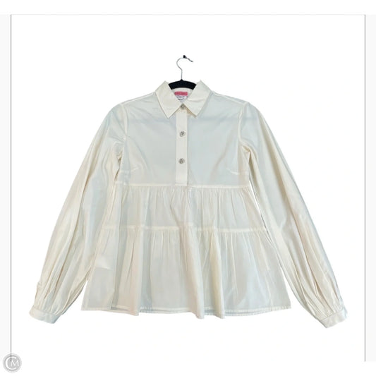 Top Long Sleeve Designer By Kate Spade In White, Size: 0