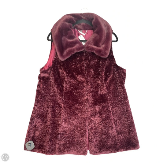 Vest Faux Fur & Sherpa By White House Black Market In Maroon, Size: Xl