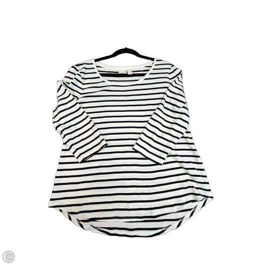 Top Long Sleeve By Chicos In Black & White, Size: L