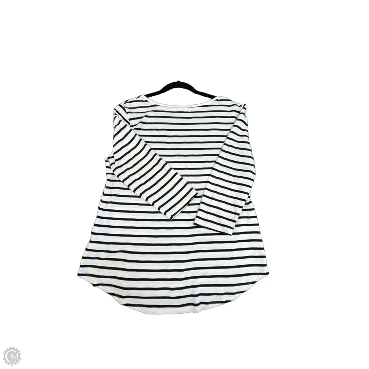 Top Long Sleeve By Chicos In Black & White, Size: L