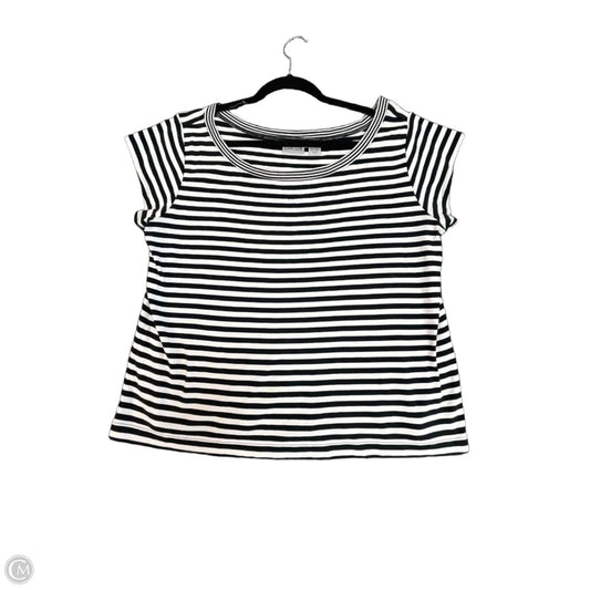 Top Short Sleeve By Chicos In Black & White, Size: Xl
