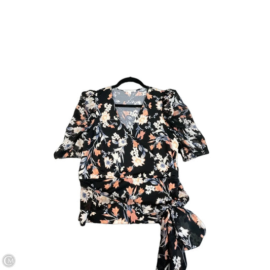 Top Short Sleeve By Perseption Concept In Floral Print, Size: L