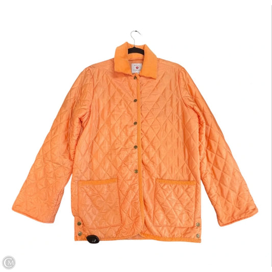 Jacket Puffer & Quilted By Real Clothes In Orange, Size: M