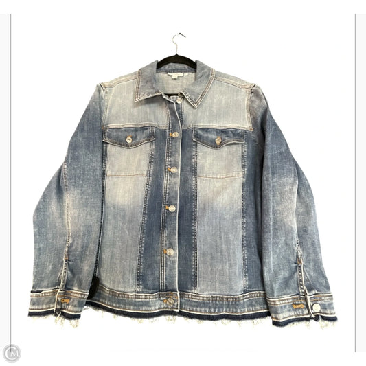 Jacket Denim By Chicos In Blue, Size: Xxl