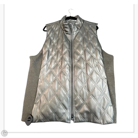 Vest Puffer & Quilted By Chicos In Silver, Size: Xxl