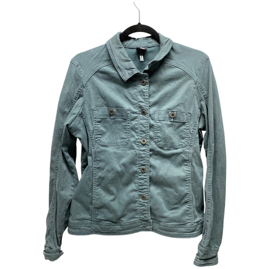 Jacket Denim By Clothes Mentor In Teal, Size: L