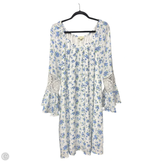 Dress Casual Short By Clothes Mentor In Blue & White, Size: 3x