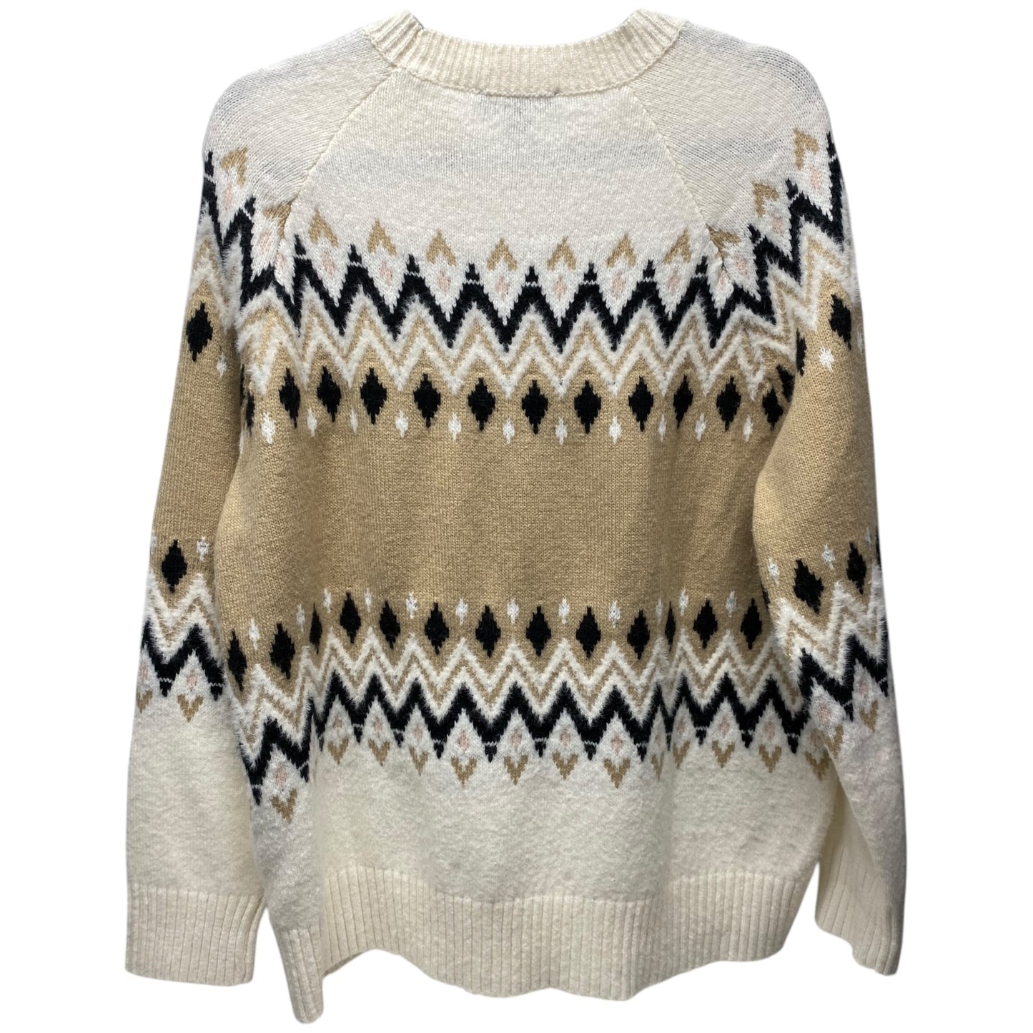 Sweater By Ann Taylor In Brown & Cream, Size: L