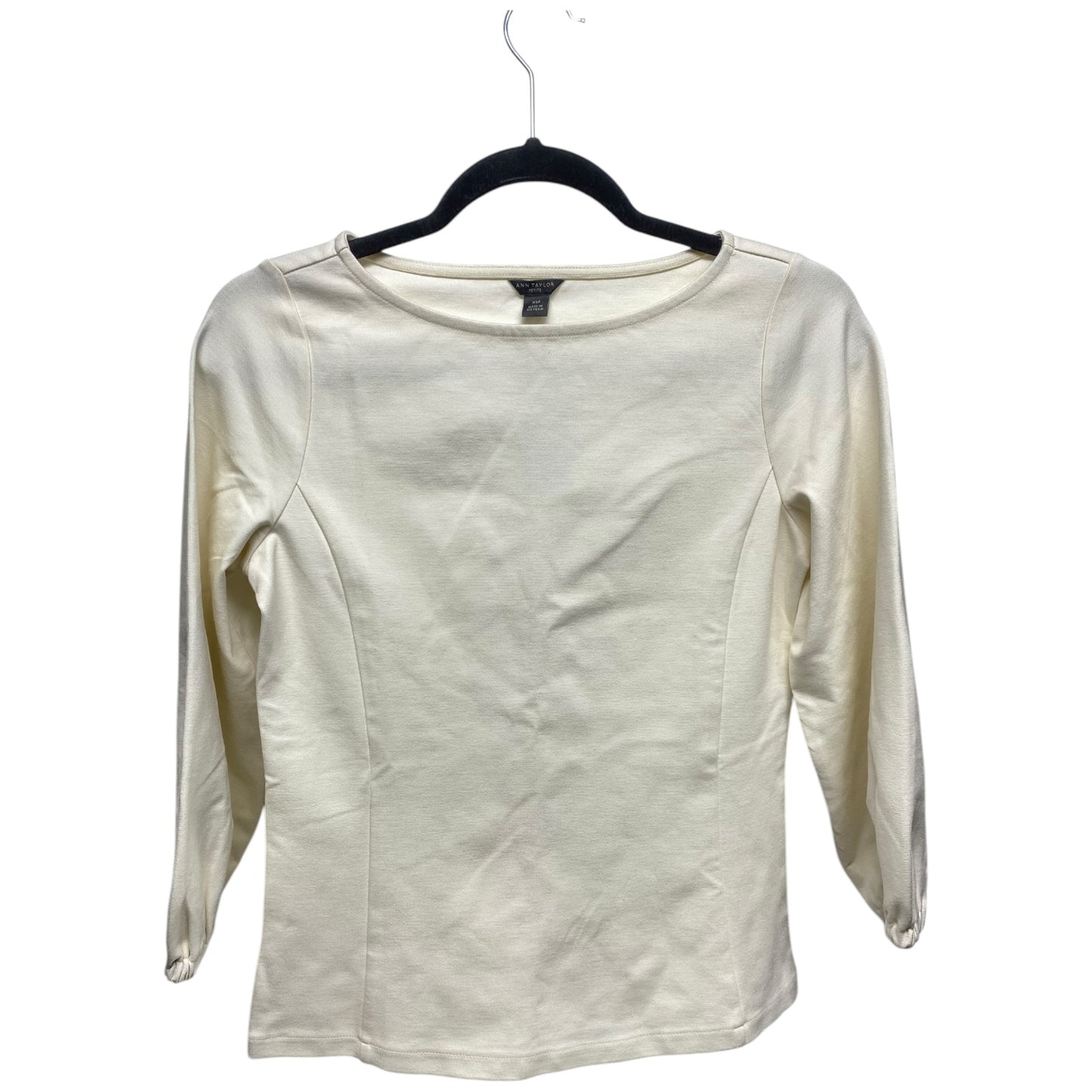 Top Long Sleeve By Ann Taylor In White, Size: Xs