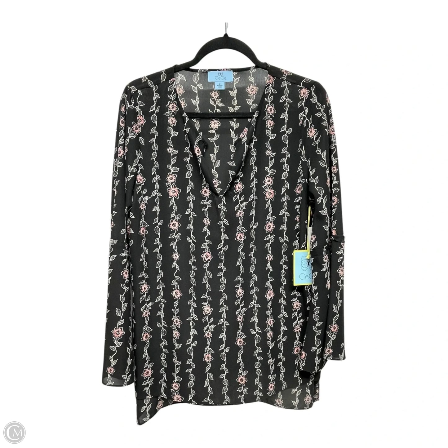 Top Long Sleeve By Cece In Floral Print, Size: M